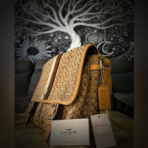 Vintage Y2K Coach Brown Signature Crossbody Bag messenger bag - Picture 11 of 17